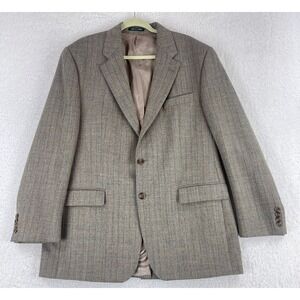 Lauren Ralph Lauren Brown Blazer Coat Mens Size 44L Brown 100% Wool Long Sleeve